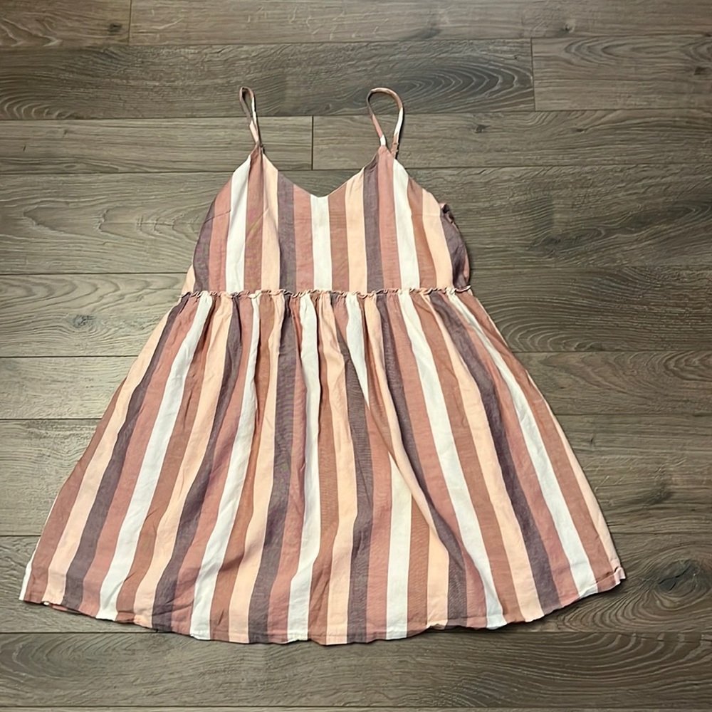 Madewell Neutral Vertical Stripe Sundress (Small)